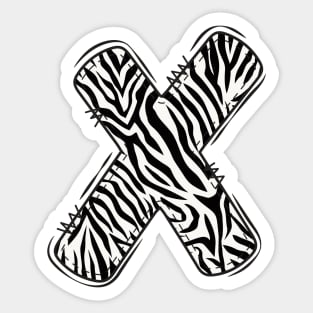 Zebra Letter X Sticker